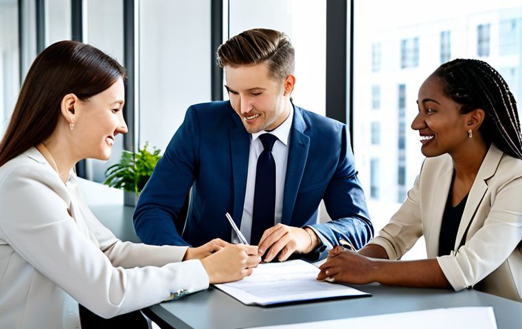 **

"A diverse group of fully clothed professionals collaborating around a table in a bright, modern office. They are reviewing documents and discussing ideas with enthusiasm. The scene emphasizes ethical business practices and transparency. Appropriate attire, safe for work, perfect anatomy, natural proportions, professional environment, modest clothing, family-friendly."

**